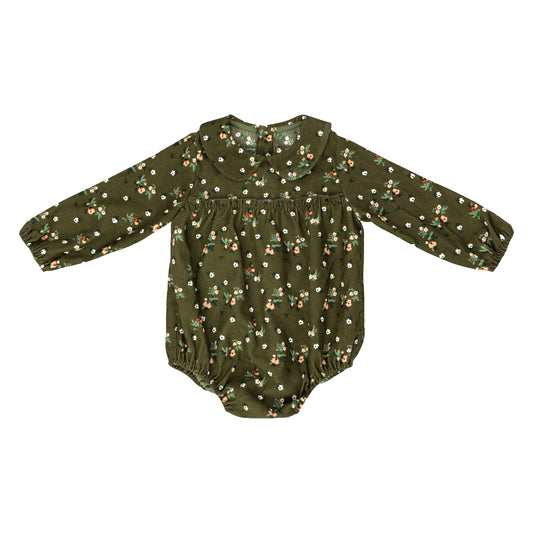 Corduroy Green Baby Girl Onsie