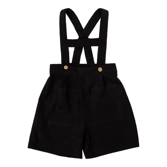 Black Suspender Shorts